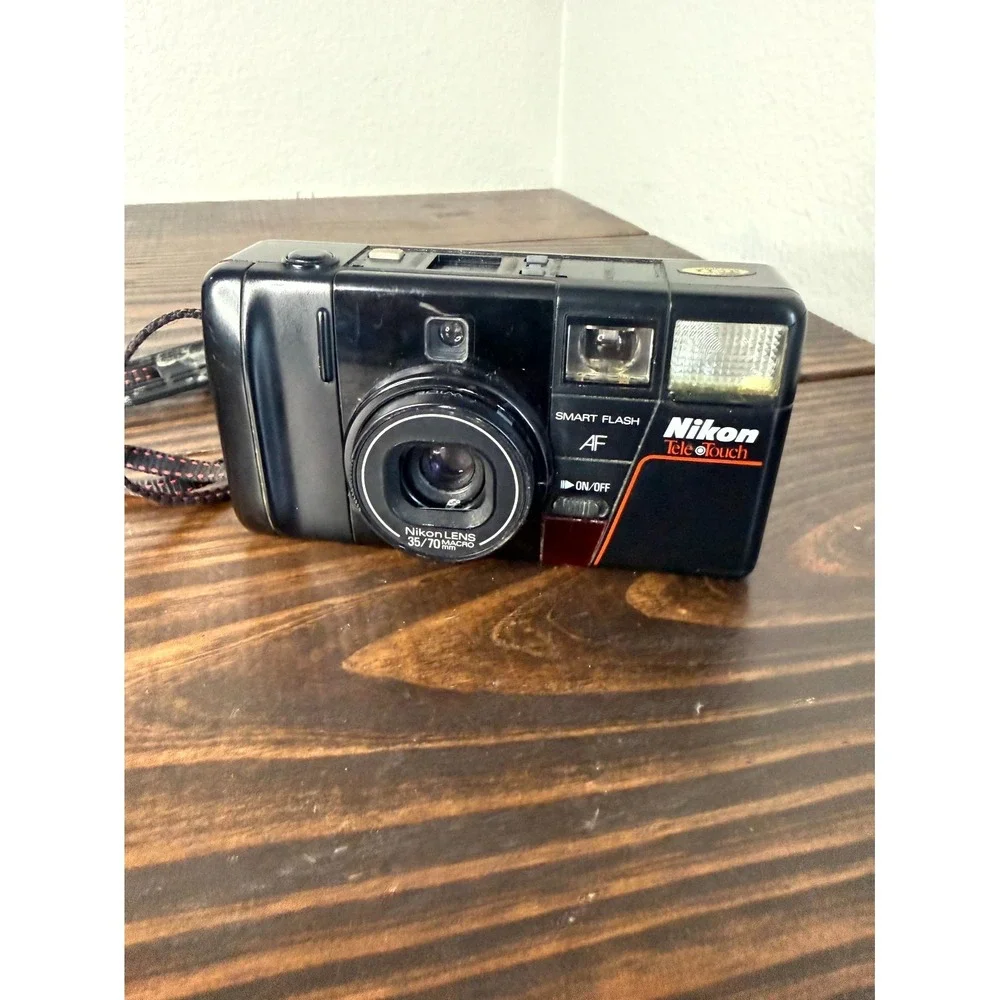 Vtg Nikon Tele Touch AF Black 35/70mm Macro Lens 35mm Film Camera Point Shoot